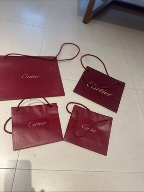 Set of 4 Cartier Red Luxury Gift Bags - Women's Accessories